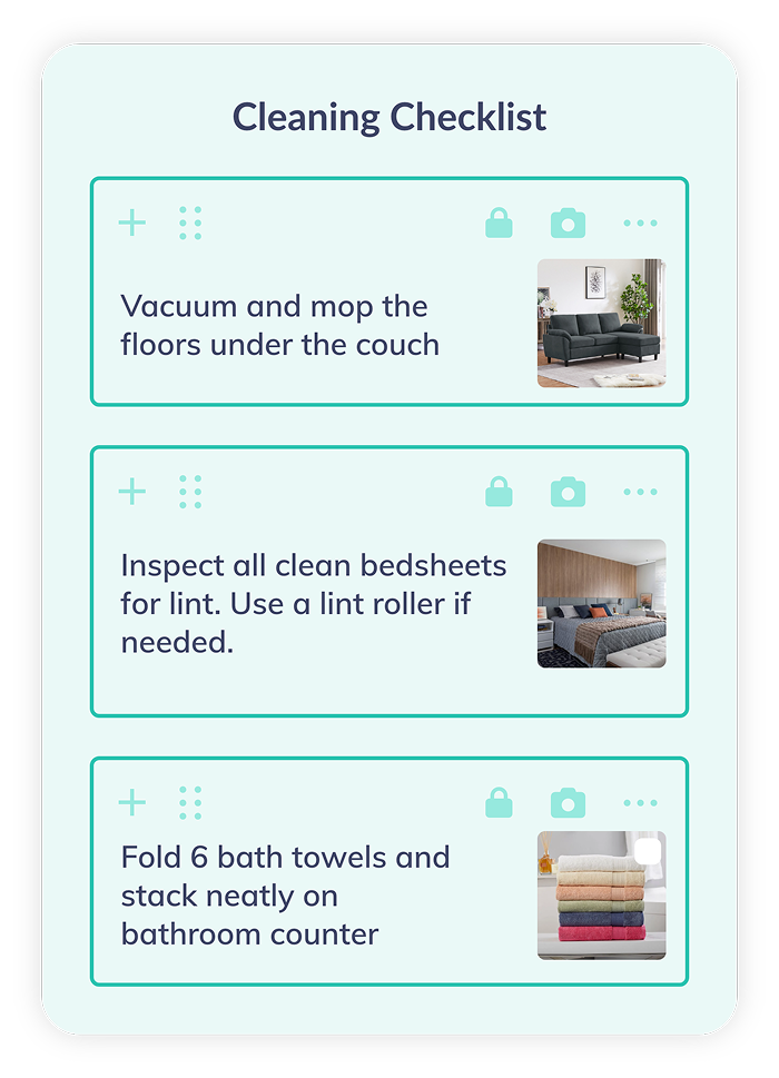 Cleaning checklist UI mockup