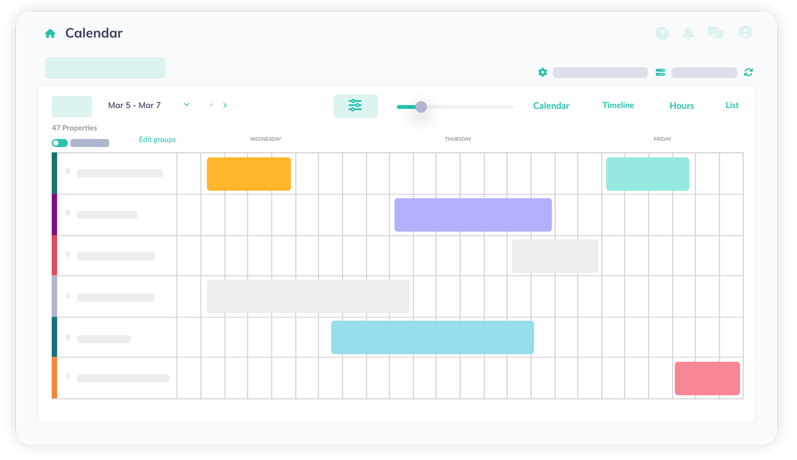 Auto-scheduling calendar mockup