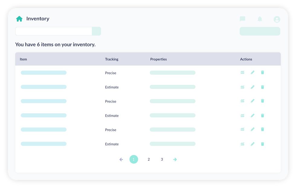 Inventory management mockup